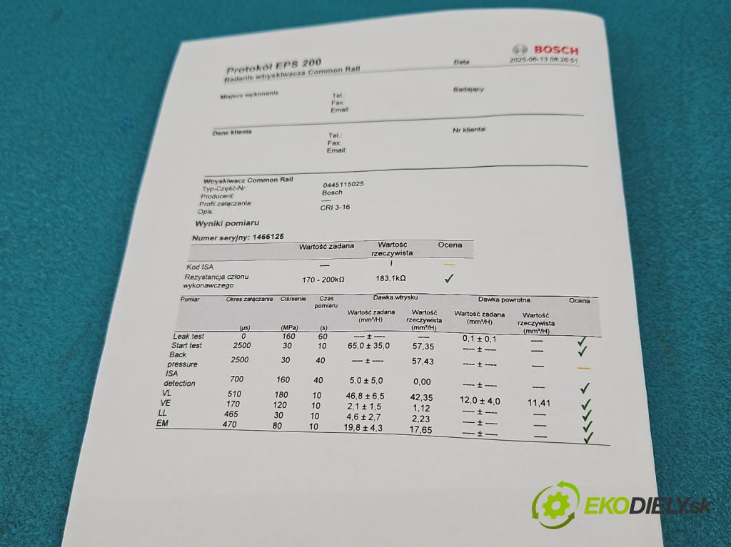 Peugeot 4007 2007-2012 2.2 hdi 156 HP automatic 115 kW 2179 cm3 5- vstrek 0445115025 (Vstrekovač paliva)