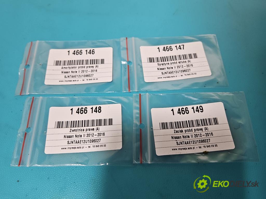 Nissan Note II 2012-2016 1.2 16V 80 HP manual 59 kW 1198 cm3 5- brzdič predné pravý  (Kľučka dverí ostatné)