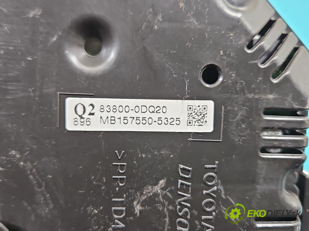 Toyota Yaris III 2011-2020 1.4 D4D 90 HP manual 66 kW 1364 cm3 5- prístrojovka/ budíky 83800-0DQ20 (Prístrojová doska)