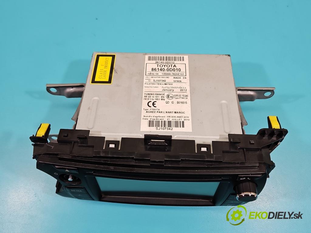 Toyota Yaris III 2011-2020 1.4 D4D 90 HP manual 66 kW 1364 cm3 5- Radio originál 86140-0D010