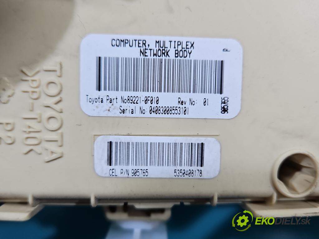 Toyota Corolla Verso II 2004-2009 1.6 vvti 110 HP manual 81 kW 1598 cm3 5- riadiaca jednotka motora 89661-0F070