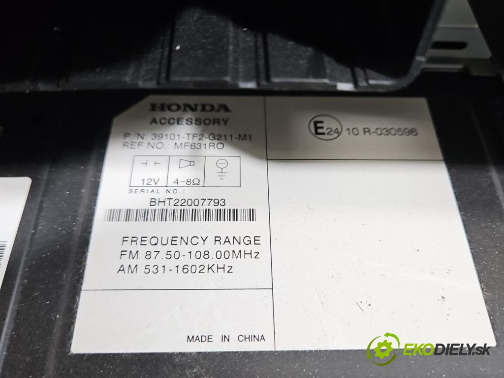 Honda Jazz III 2008-2014 1.3 16V 88 HP automatic 65 kW 1339 cm3 5- Radio originál 39101-TF2-G211-M1