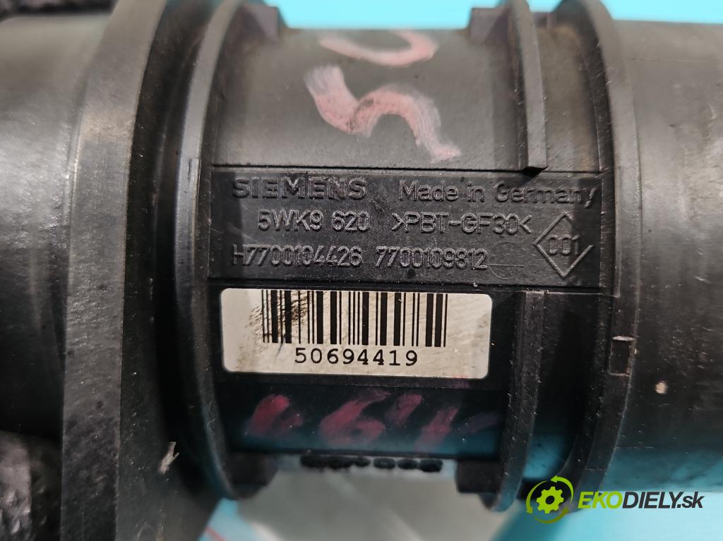 Renault Scenic II 2003-2009 1.9 dci 120 HP manual 88 kW 1870 cm3 5- průtokoměr: 5WK9620 (Váha vzduchu)