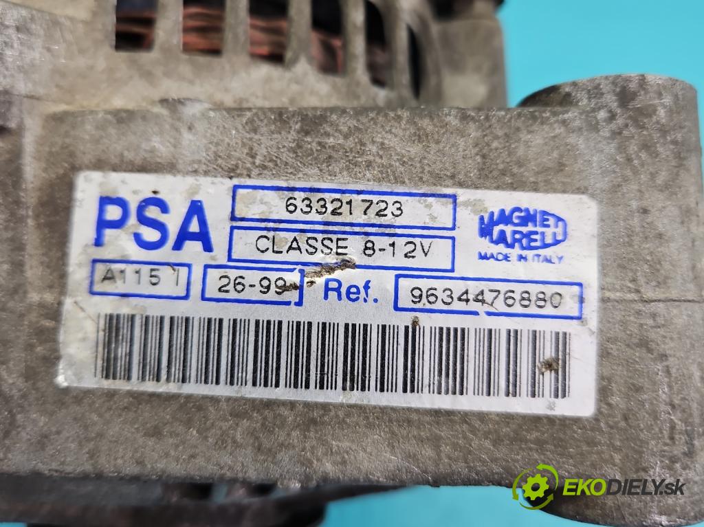 Peugeot Partner I 1996-2008 1.4 8V 75 HP manual 55 kW 1360 cm3 5- Alternator 9634476880 (Alternátor)