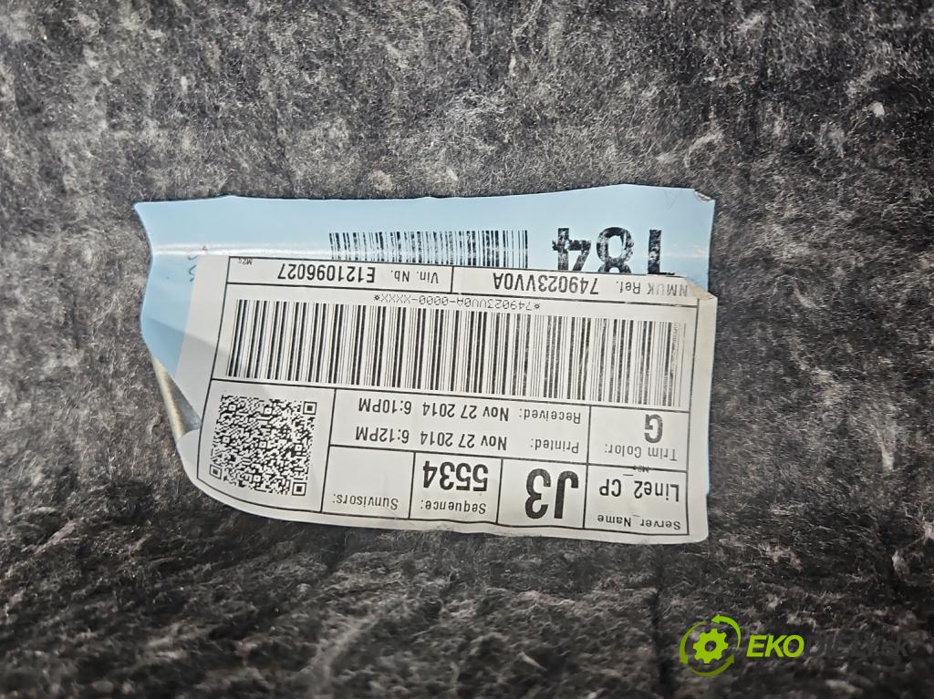 Nissan Note II 2012-2016 1.2 16V 80 hp manual 59 kW 1198 cm3 5- koberec do auta 749023VV0A
