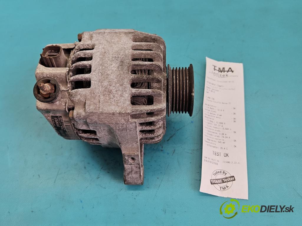Toyota Corolla Verso II 2004-2009 1.6 vvti 110 HP manual 81 kW 1598 cm3 5- Alternator 27060-0D160 (Alternátor)