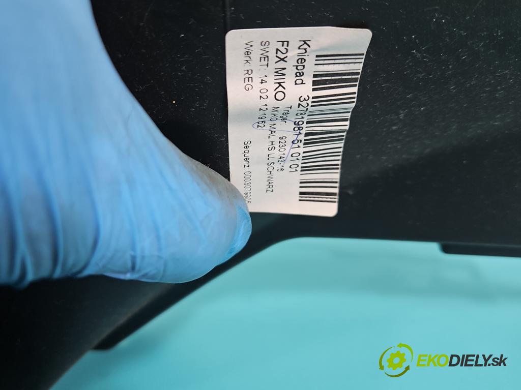 Bmw 1 F20 2011-2019 1.6 T 136 HP manual 100 kW 1598 cm3 5- operadlo 9207357 (Lakťová opierka)