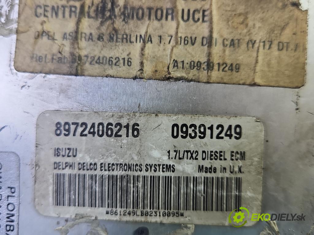 Opel Astra II 1998-2009 1.7 dti 75 HP manual 55 kW 1686 cm3 5- riadiaca jednotka motora 09391249