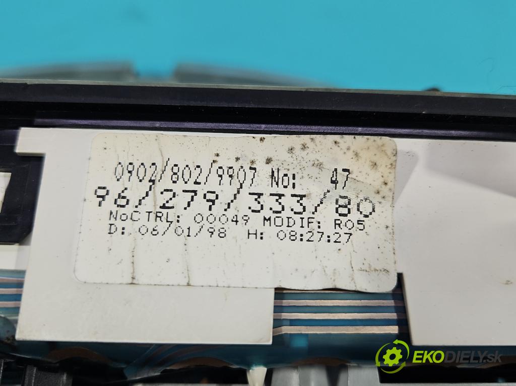 Citroen Saxo 1.1 60 HP manual 44 kW 1124 cm3 3- prístrojovka/ budíky 9627933380 (Prístrojová doska)