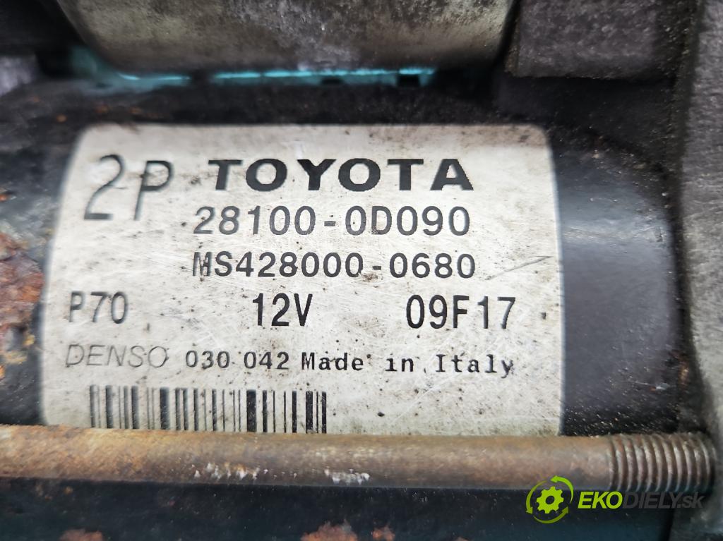 Toyota Corolla Verso II 2004-2009 1.6 vvti 110 HP manual 81 kW 1598 cm3 5- štartér 28100-0D090 (Štartér)