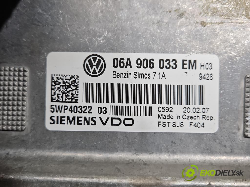 Vw Golf V 2003-2009 1.6 SR 102 HP manual 75 kW 1595 cm3 5- riadiaca jednotka motora 06A906033EM