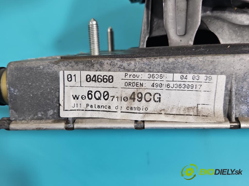 Seat Ibiza IV 6J 2008-2017 1.4 16V 86 HP manual 63 kW 1390 cm3 3- Páka: Změny: stupeň,rýchlosť 6Q0711049CG (Rýchlostná páka (kulisa))