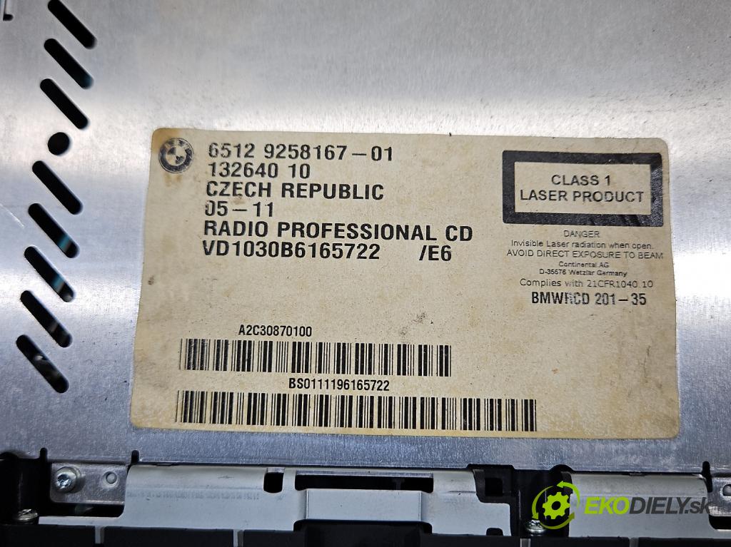 Bmw 3 E90 2005-2013 2.0d 184hp automatic 135 kW 1995 cm3 5- Radio originál 9258167