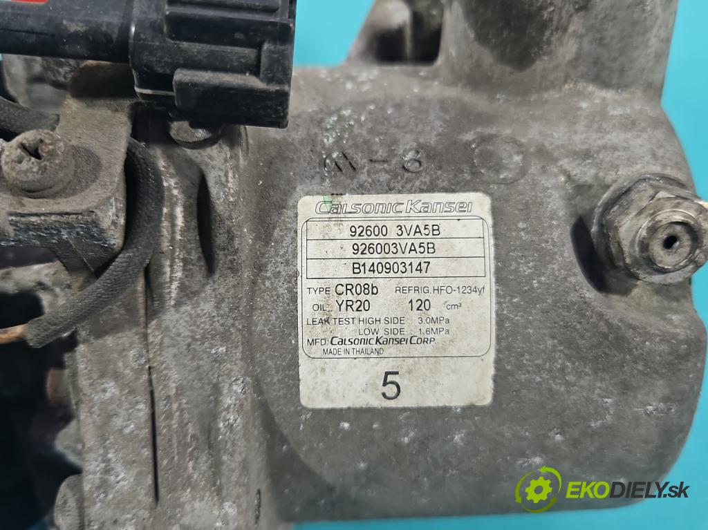 Nissan Note II 2012-2016 1.2 16V 80 HP manual 59 kW 1198 cm3 5- Kompresor: klimatizácie 926003VA5B (Kompresor klimatizácie)
