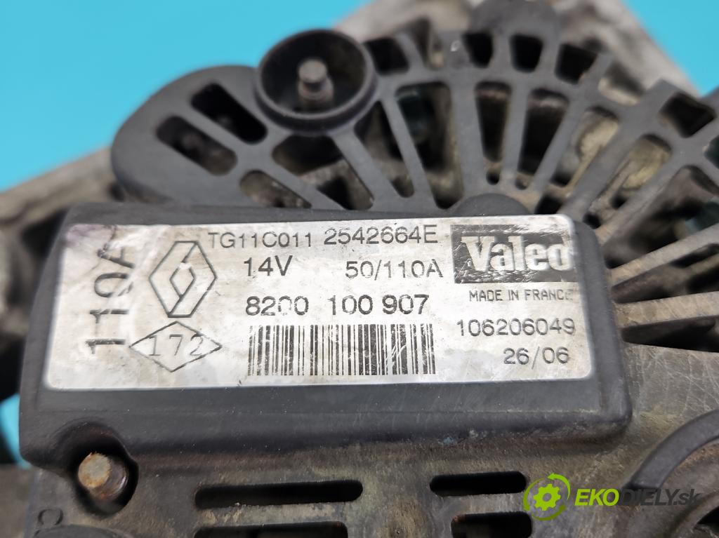 Renault Scenic II 2003-2009 1.6 16V 113 HP manual 83 kW 1598 cm3 5- Alternator 8200100907 (Alternátor)