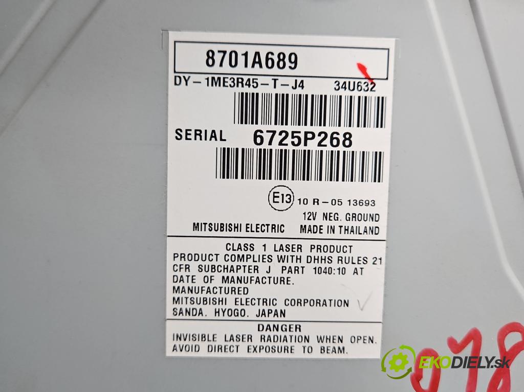 Mitsubishi Outlander III 2012-2022 2.0 16V 150 HP manual 110 kW 1998 cm3 5- Radio originál 8701A689