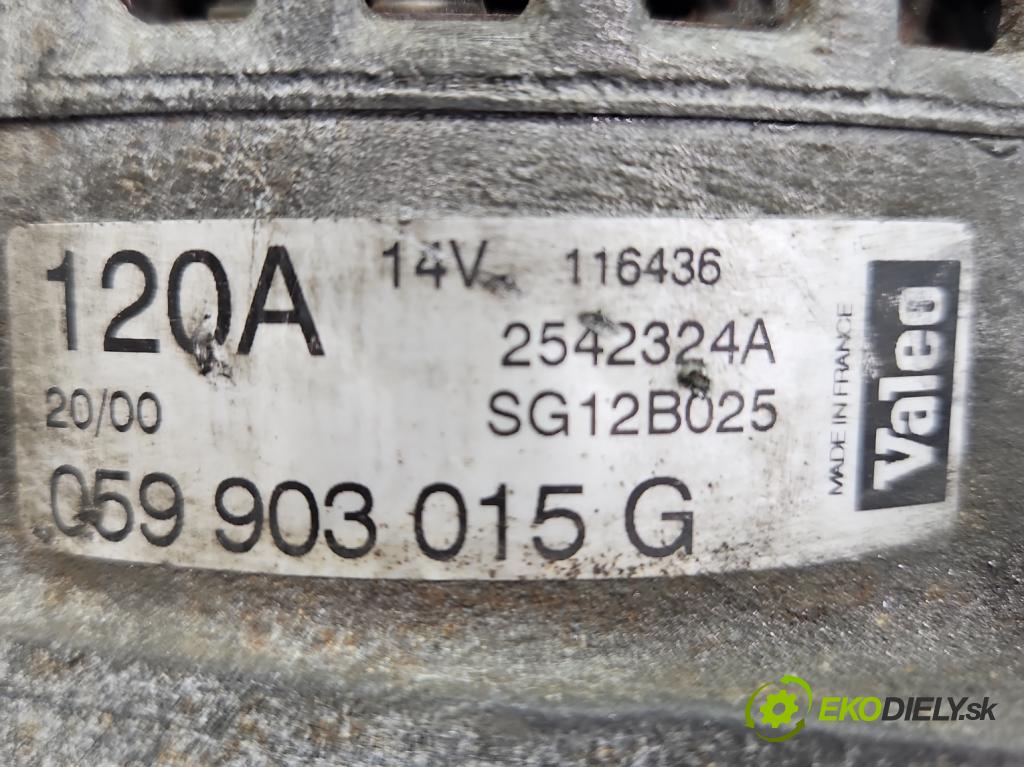 Audi A6 C5 1997-2004 2.5 tdi 150 HP manual 110 kW 2496 cm3 5- Alternator 059903015G (Alternátor)