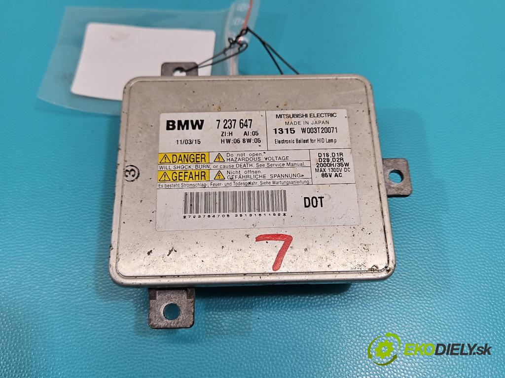 Bmw 3 E90 2005-2013 2.0d 184hp automatic 135 kW 1995 cm3 5- střídač: xenon 7237647 (Riadiaca jednotka xenónu)