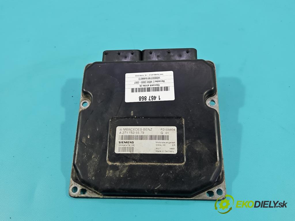 Mercedes C W203 2000-2007 1.8 kompressor 143 HP automatic 105 kW 1796 cm3 3- riadiaca jednotka motora A2711535579