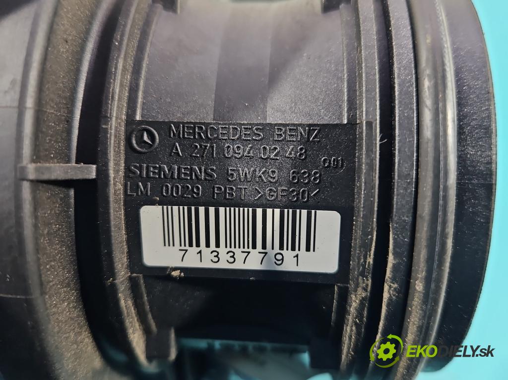 Mercedes C W203 2000-2007 1.8 kompressor 143 HP automatic 105 kW 1796 cm3 3- průtokoměr: A2710940248 (Váha vzduchu)