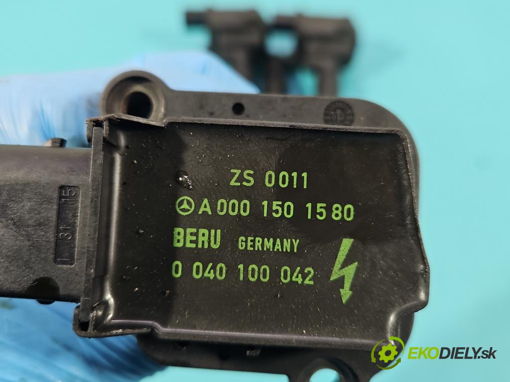 Mercedes C W203 2000-2007 1.8 kompressor 143 HP automatic 105 kW 1796 cm3 3- cievka zapaľovacia A0001501580 (Zapaľovacia cievka)