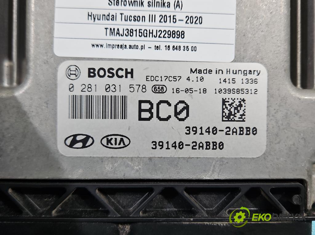 Hyundai Tucson III 2015-2020 1.7 crdi 141 HP automatic 104 kW 1685 cm3 5- riadiaca jednotka motora 0281031578