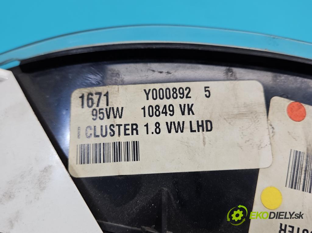 Vw Sharan I 1995-2010 1.8 T 150 HP manual 110 kW 1781 cm3 5- prístrojovka/ budíky 7M0920821J (Prístrojová doska)