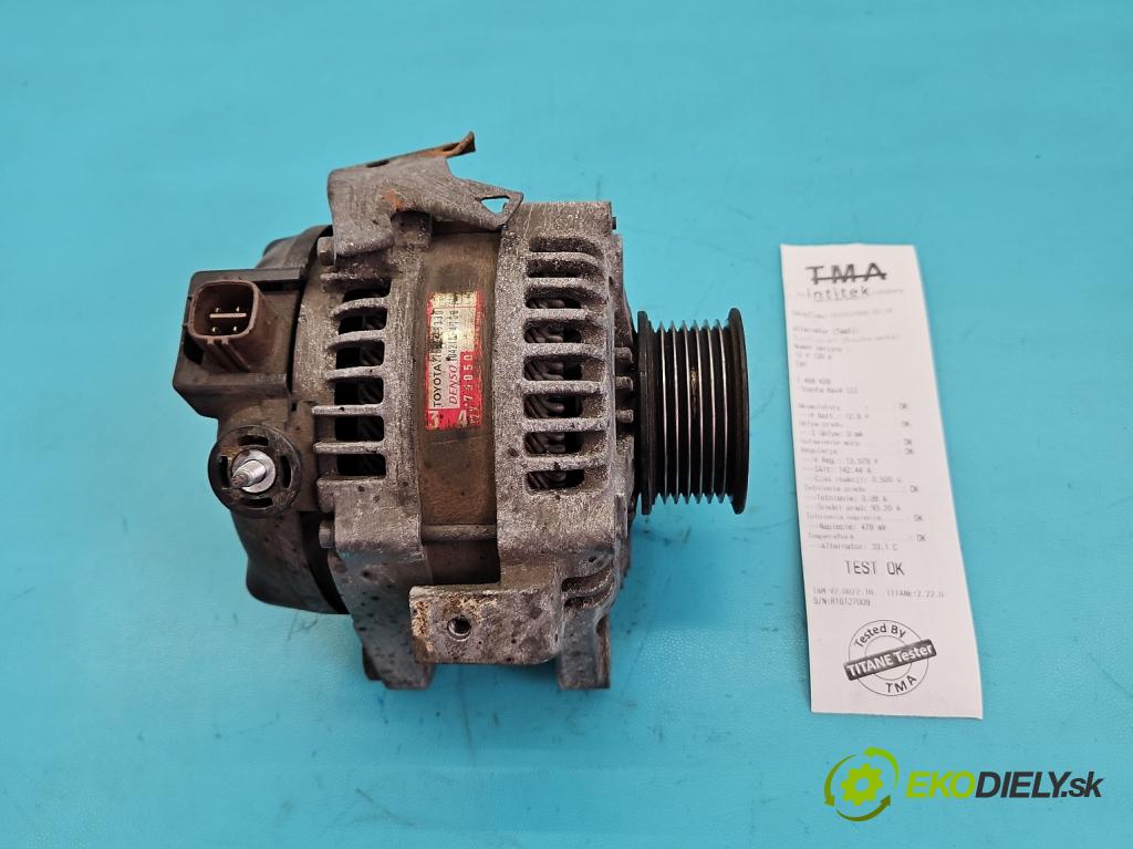Toyota Rav4 III 2005-2012 2.0 vvti 152KM manual 112 kW 1998 cm3 5- Alternator 27060-28330 (Alternátor)