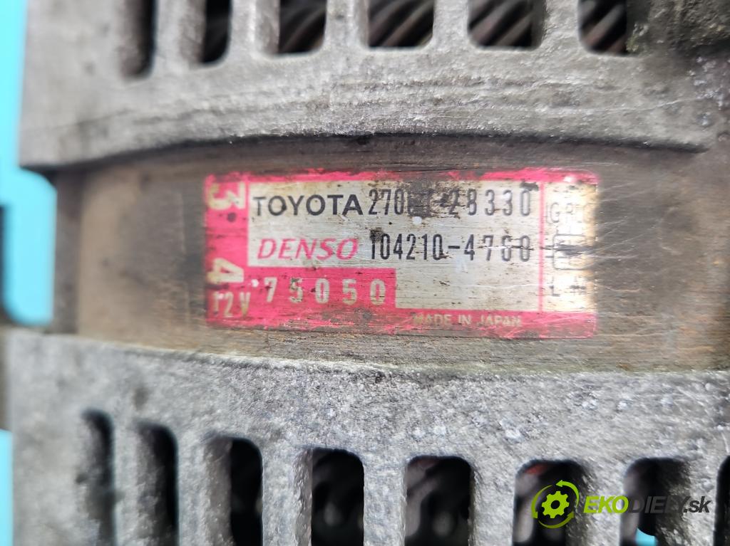 Toyota Rav4 III 2005-2012 2.0 vvti 152KM manual 112 kW 1998 cm3 5- Alternator 27060-28330 (Alternátor)
