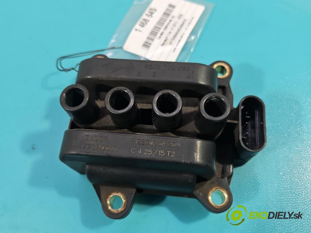 Renault Clio IV 2012-2020 1,2.0 16V 73 HP manual 54 kW 1149 cm3 5- cievka zapaľovacia 8200734204 (Zapaľovacia cievka)