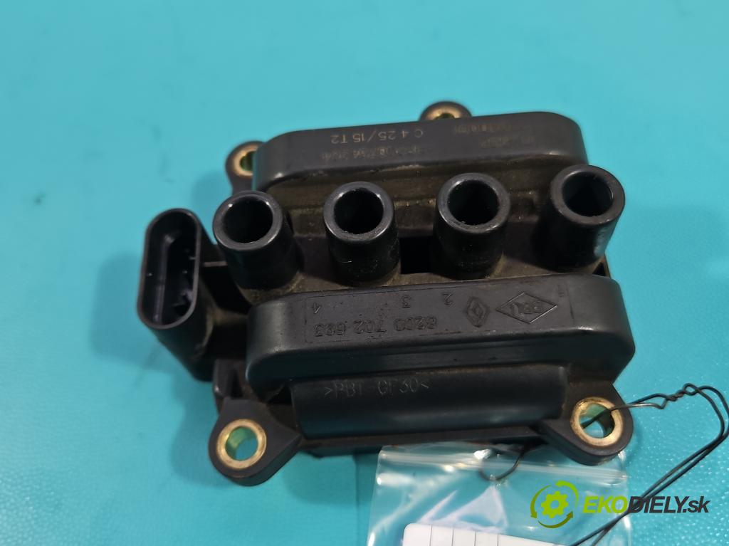 Renault Clio IV 2012-2020 1,2.0 16V 73 HP manual 54 kW 1149 cm3 5- cievka zapaľovacia 8200734204 (Zapaľovacia cievka)