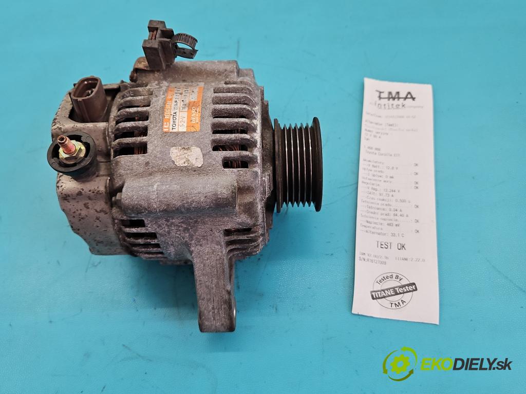 Toyota Corolla E11 1997-2002 1.4 vvti 97KM manual 71 kW 1398 cm3 3- Alternator 27060-22060 (Alternátor)