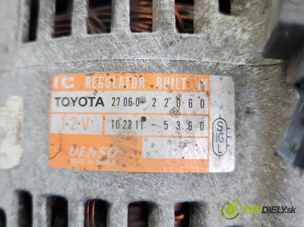 Toyota Corolla E11 1997-2002 1.4 vvti 97KM manual 71 kW 1398 cm3 3- Alternator 27060-22060 (Alternátor)