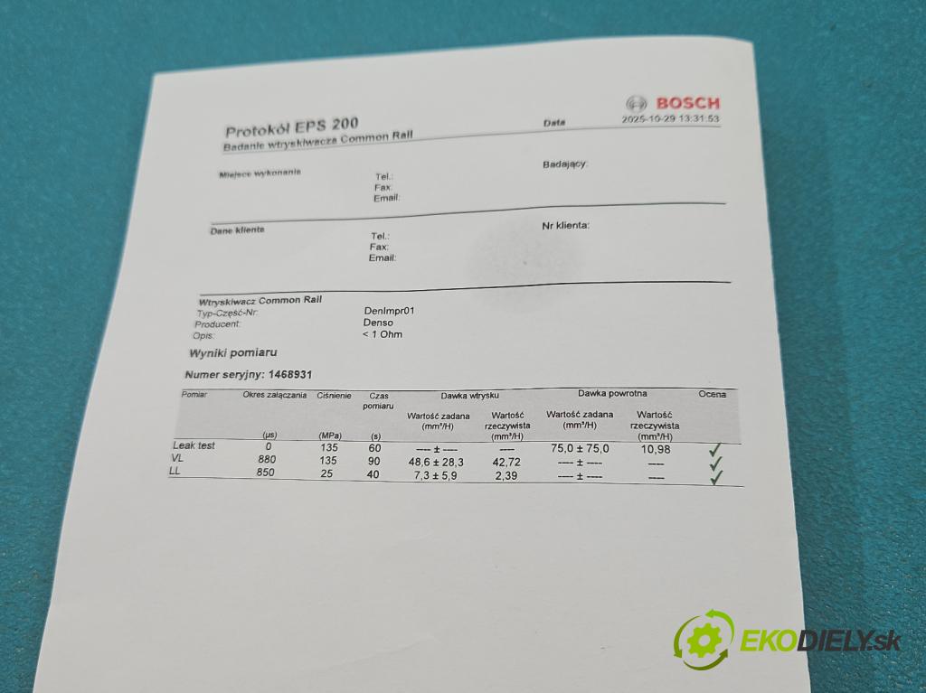 Toyota Corolla Verso II 2004-2009 2.0 D4D 116 HP manual 85 kW 1995 cm3 5- vstrek 23670-G010 (Vstrekovač paliva)