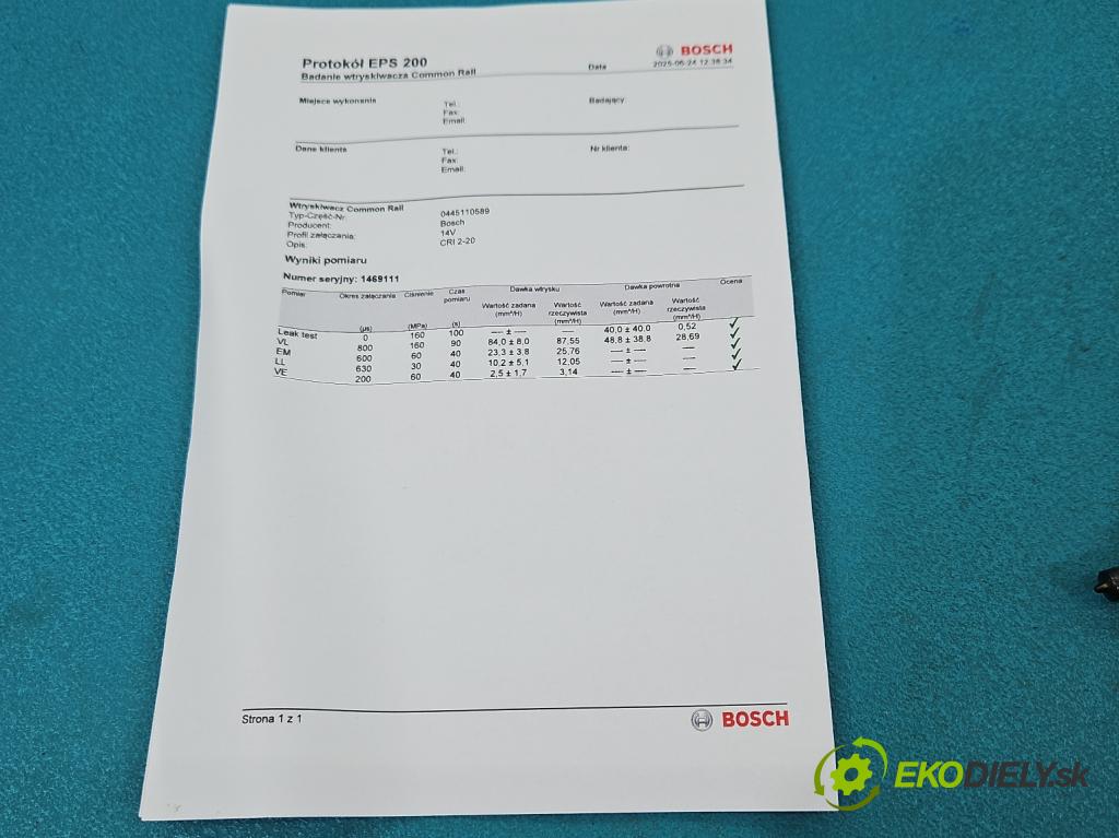 Hyundai Tucson III 2015-2020 1.7 crdi 141 HP automatic 104 kW 1685 cm3 5- vstrek 0445110589 (Vstrekovač paliva)