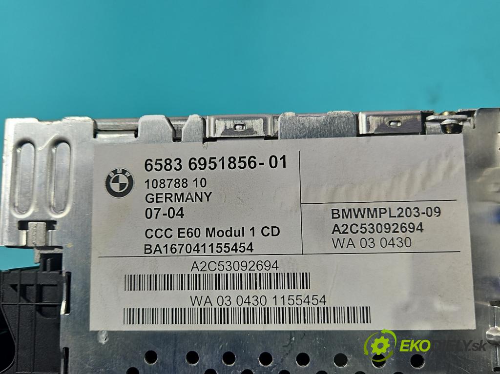 Bmw 5 E60 2003-2010 2.5 R6 192 HP automatic 141 kW 2494 cm3 5- Radio originál 6951856
