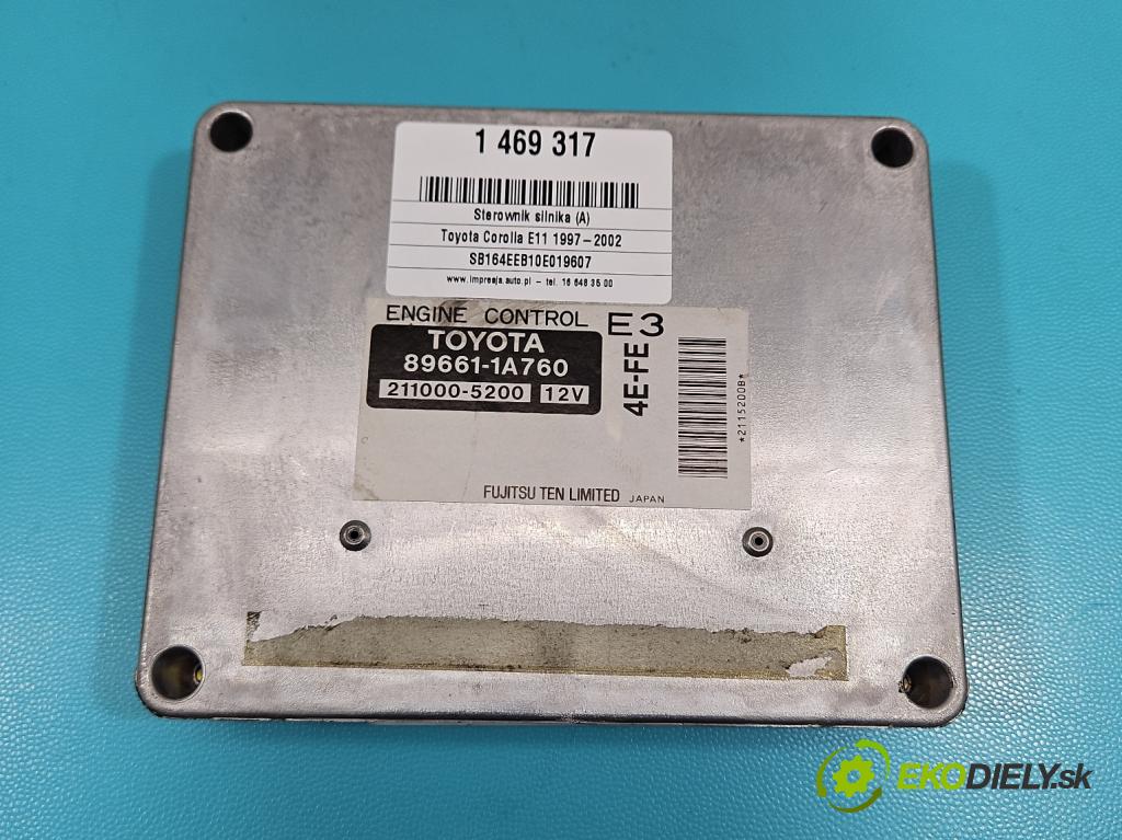 Toyota Corolla E11 1997-2002 1,4.0 16V 86 HP manual 63 kW 1332 cm3 5- riadiaca jednotka motora 89661-1A760