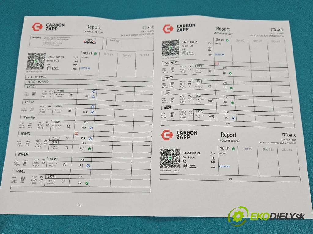 Opel Vectra C 2002-2008 1.9 cdti 150 HP manual 110 kW 1910 cm3 5- vstrek 0445110159 (Vstrekovač paliva)