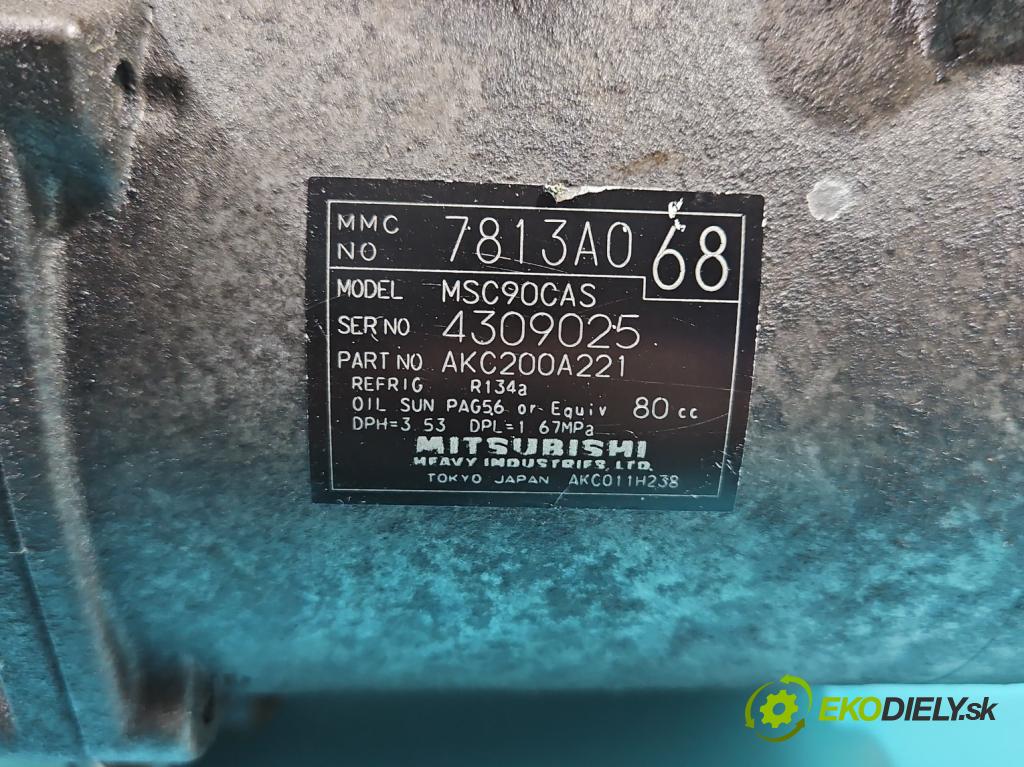 Mitsubishi Outlander II 2006-2013 2.0 DI-D 140 HP manual 103 kW 1968 cm3 5- Kompresor: klimatizácie 7813A068 (Kompresor klimatizácie)