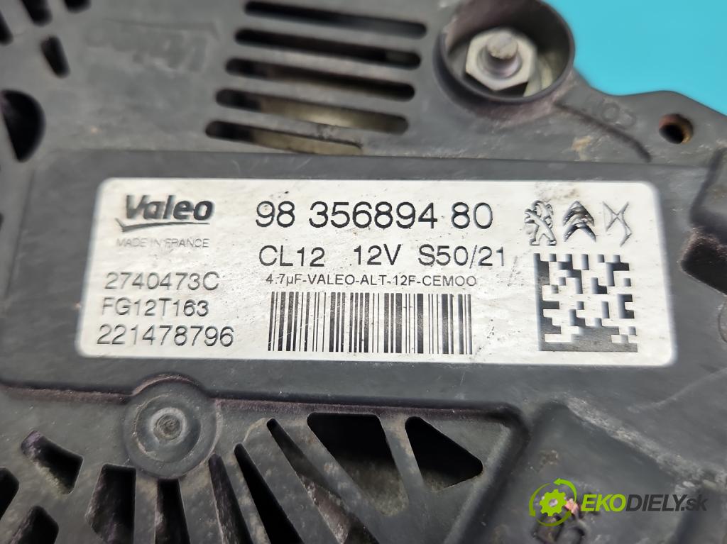 Opel Corsa F 2019- 1.2 12V 75 HP manual 55 kW 1199 cm3 5- Alternator 9835689480 (Alternátor)