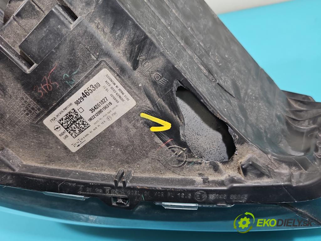 Opel Corsa F 2019- 1.2 12V 75 hp manual 55 kW 1199 cm3 5- světlo pravý 9829465380 (Pravé přední světlo)