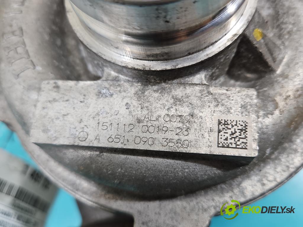 Mercedes E W212 2009-2016 2,2.0 cdi (651924) 136hp automatic 100 kW 2143 cm3 5- Turbodmychadlo A6510903580 (Kompletní turbodmychadlo)