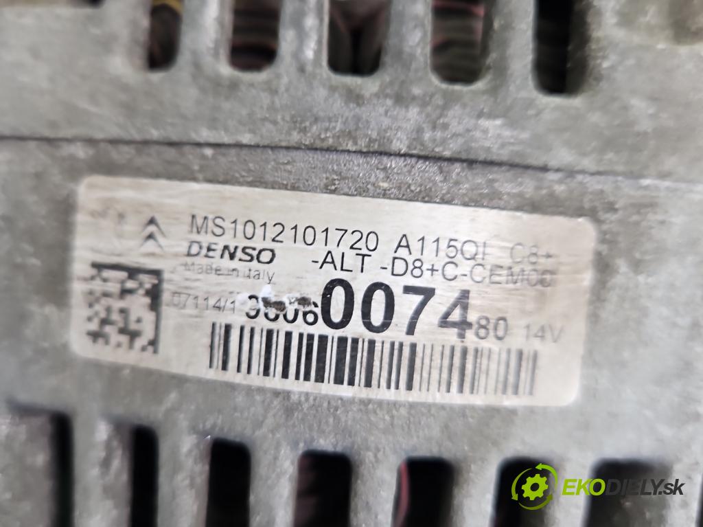 Peugeot 208 I 2012-2019 1.2 Pure Tech: 82 HP manual 60 kW 1199 cm3 5- Alternator 9806007480 (Alternátor)