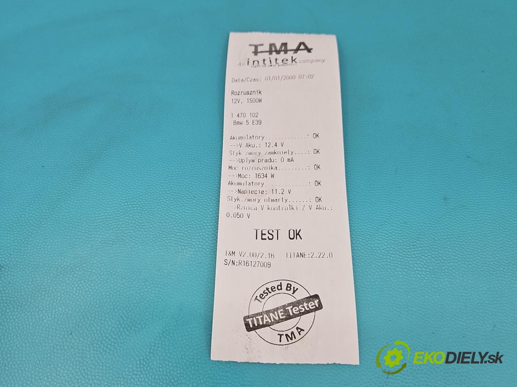Bmw 5 E39 1996-2003 2.5 TDS 143 HP manual 105 kW 2497 cm3 4- štartér  (Štartér)
