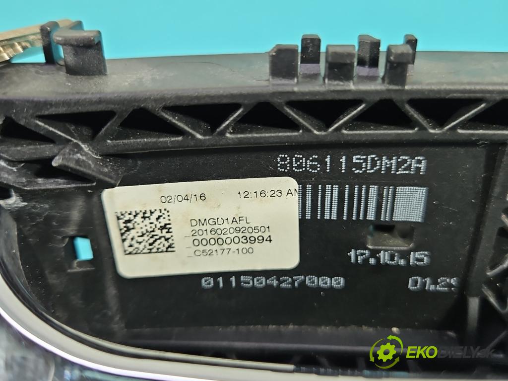 Infiniti Q30 2015-2019 1.6 T 156 HP automatic 115 kW 1595 cm3 5- rukoväť predné ľavé mimo: 806115DM2A (Kľučka dverí vonkajšia predná ľavá)