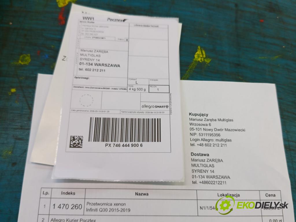 Infiniti Q30 2015-2019 1.6 T 156 HP automatic 115 kW 1595 cm3 5- střídač: xenon A2228700789 (Riadiaca jednotka xenónu)