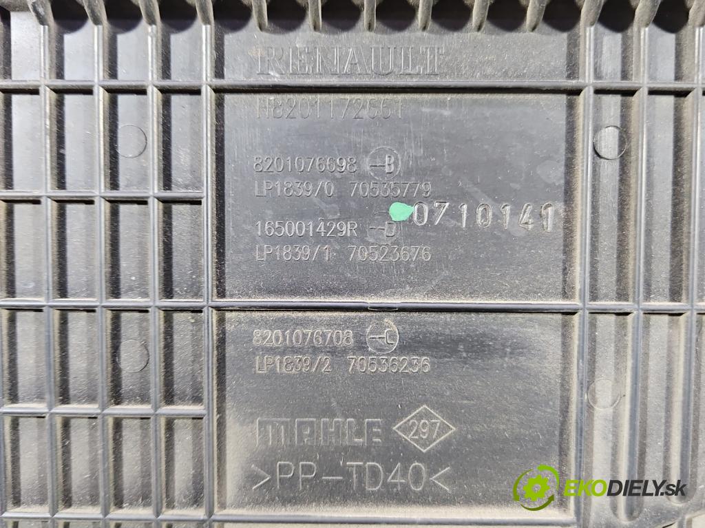 Dacia Dokker 2012- 1.6 8V 82 HP manual 60,5 kW 1598 cm3 5- obal filtra vzduchu 165001429R (Obal vzduchového filtra)