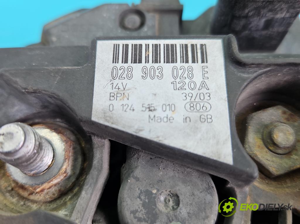 Skoda Octavia I 1996-2010 1.9 tdi 110 HP manual 81 kW 1896 cm3 5- Alternator 028903028E (Alternátor)