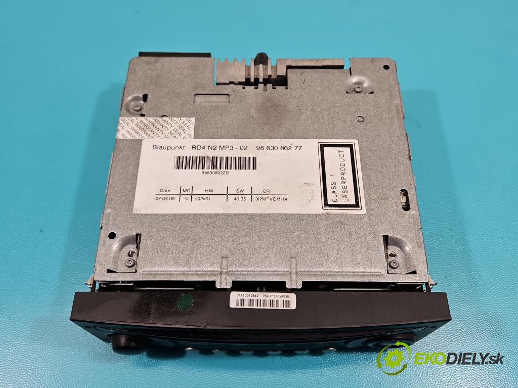 Citroen C5 II 2008-2017 2.0 hdi 136 HP manual 100 kW 1997 cm3 4- Radio originál 9663080277