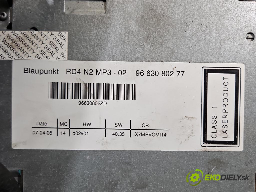 Citroen C5 II 2008-2017 2.0 hdi 136 HP manual 100 kW 1997 cm3 4- Radio originál 9663080277